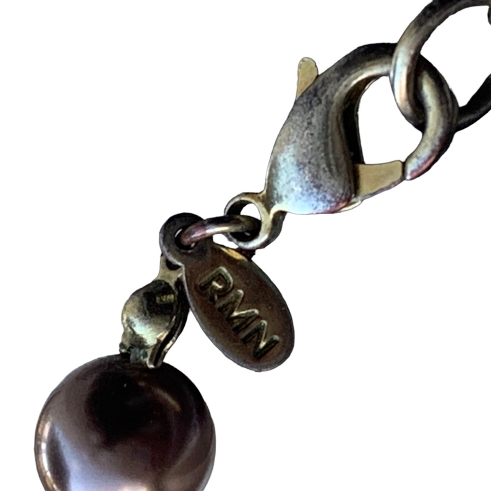 RMN Champagne Plum Lustrous Faux Pearl Triple Strand Women’s Necklace - Picture 6 of 7